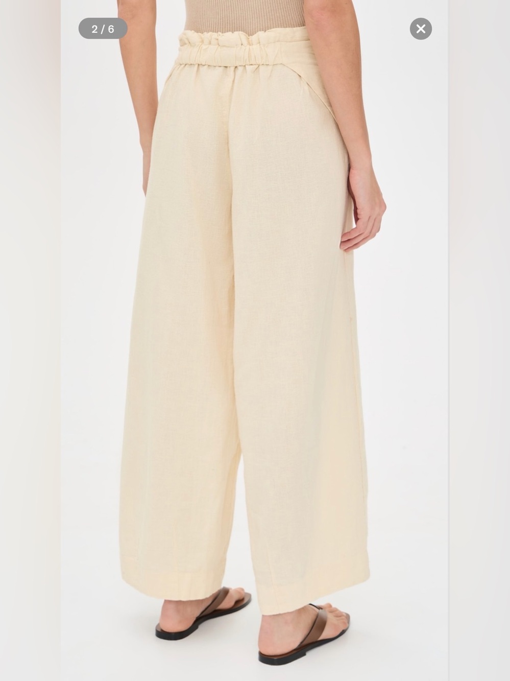 Free-est by Free People Pale Yellow Cream Wide Leg Crop Pants Size S